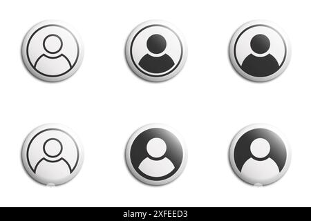 Person icon set. Profile flat symbol. People icon. User sign. People silhouette. Flat vector illustration Stock Vector
