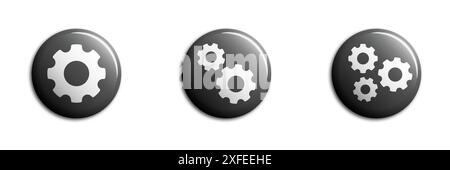 Gear icon set. Settings symbol. Flat vector illustration Stock Vector