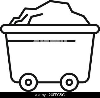 Mining cart transporting stones for the building industry Stock Vector