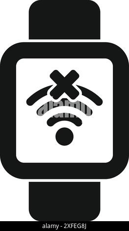 Smart watch is showing no wireless connection icon Stock Vector