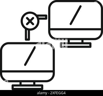Network connection refused showing error with computers not connecting for server error concept Stock Vector