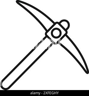 Simple illustration of a pickaxe with a wooden handle, a tool used for mining and extracting minerals Stock Vector