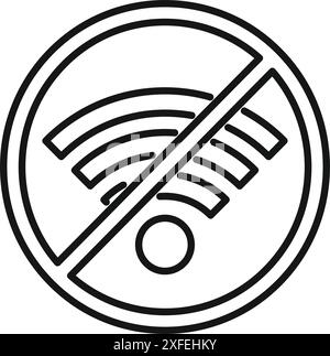 Simple line icon representing the lack of internet access Stock Vector