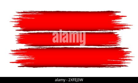 grunge texture cracked red color  with white background Stock Vector