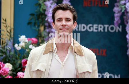 Luke Thompson attends the special screening of 'Bridgerton' Season 3 - Part Two at Odeon Luxe Leicester Square in London, England. Stock Photo