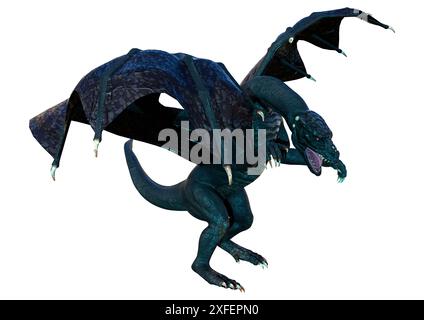 3D rendering of a fantasy dragon isolated on white background Stock ...