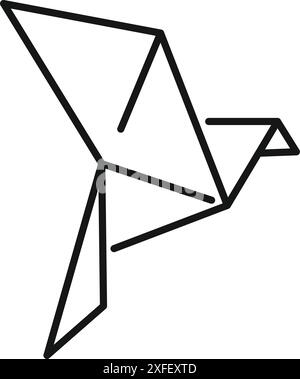 Simple line art illustration of a bird taking flight, symbolizing freedom and creativity Stock Vector