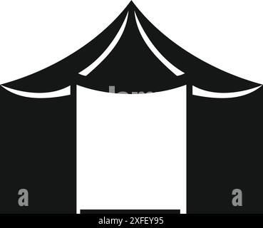 Simple icon of a big top circus tent with open entrance welcoming visitors Stock Vector