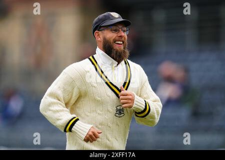 Cheltenham, UK, 3 July 2024. Gloucestershire's Chris Dent during the Vitality County Championship Division Two match between Gloucestershire and Glamorgan. Credit: Robbie Stephenson/Gloucestershire Cricket/Alamy Live News Stock Photo