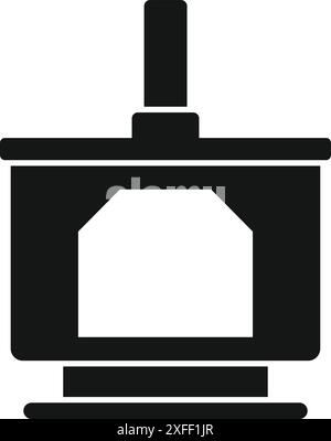 Blacksmiths forge working with metal burning icon in simple style on a white background Stock Vector
