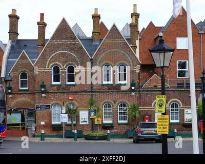 Lymington Harbour, England. 18 June 2024. A view of the Lymington train station building. Stock Photo