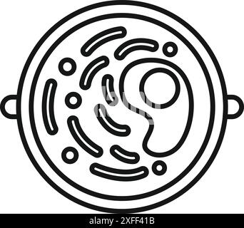 Petri dish with bacteria and cells growing in it line icon, medical tests concept Stock Vector
