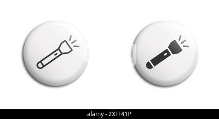 Flashlight icon isolated on white background. Flat vector illustration Stock Vector