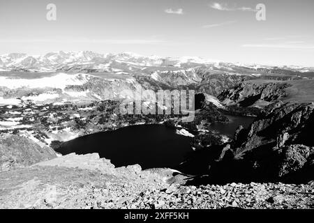 Twin Lakes, Beartooth Highway  (B&W) Stock Photo