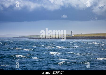 Crossing the ‘Boars of Duncansby’ in the Pentland Firth on the Pentland Orkney ferry, Caithness, North Scotland Stock Photo
