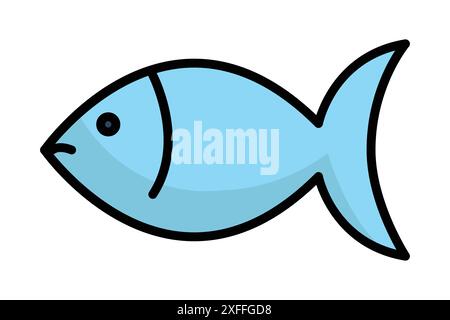 Fish icon. icon related to Omega 3, healthy fats or protein source. colored outline icon style. nutrition elements vector illustration Stock Vector