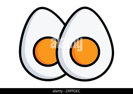 Egg icon. icon related to protein source, meal planning, food. colored outline icon style. nutrition elements vector illustration Stock Vector