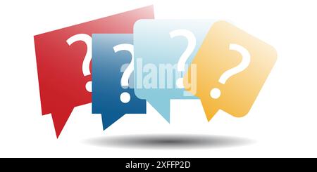 FAQ Concept, Many Questions being asked, Q and A Vector Illustration isolate on white or transparent background Stock Vector