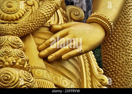 Partial view of the Murugan Statue at Batu Caves in Selangor, Malaysia Stock Photo