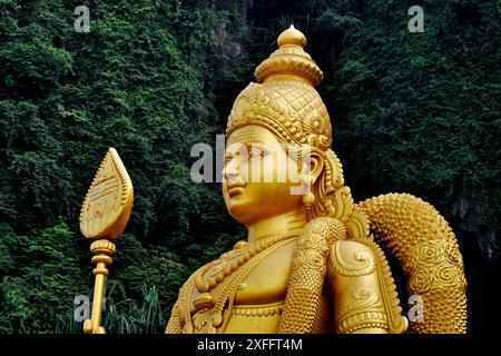 Partial view of the Murugan Statue at Batu Caves in Selangor, Malaysia Stock Photo