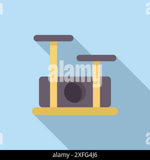 This illustration depicts a cat tree, offering a designated space for cats to engage in their natural scratching instincts while providing a comfortable and enjoyable environment Stock Vector