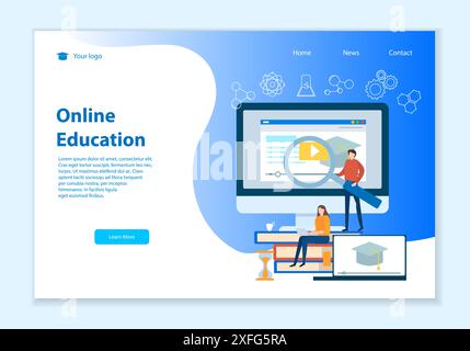 Concept of education, website template, 3D isometric style vector illustration Stock Vector