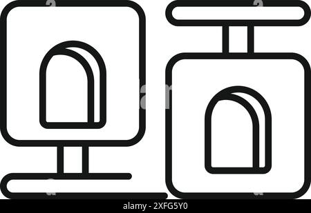 Icon of a fingerprint scanner verifying a user's identity on a computer and a mobile device, representing biometric security Stock Vector
