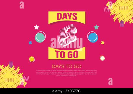 Eight Days To Go Badges and Stickers. 8 Days Countdown left days banner. Number Count To Go Label Template for Promotion, Sale, Web, Poster, Banner Stock Vector