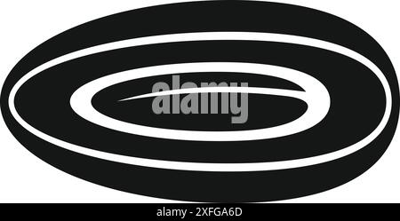 Black simple icon of a half longan showing the seed Stock Vector