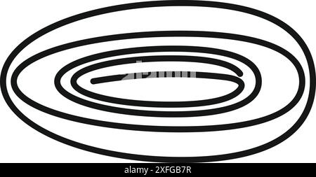 Line drawing of a half longan fruit showing the seed inside Stock Vector
