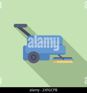 Professional cleaning machine using rotating brushes for floor cleaning, cleaning service equipment Stock Vector