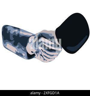 handshake with graphic style isolated on white background Stock Vector