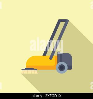 Cleaning machine using rotating brushes for scrubbing floor and keeping hygiene in house Stock Vector