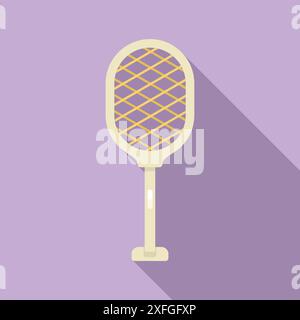 Electronic mosquito swatter is standing on a purple background and casting a long shadow Stock Vector