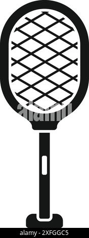 Black and white icon of a mosquito zapper standing upright, symbolizing protection from insects Stock Vector