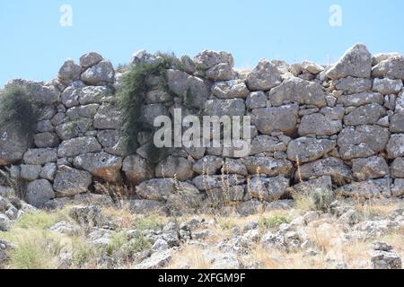 Ancient Copper age citadels in Argolis, Peloponnese, Greece Stock Photo