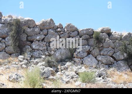 Ancient Copper age citadels in Argolis, Peloponnese, Greece Stock Photo