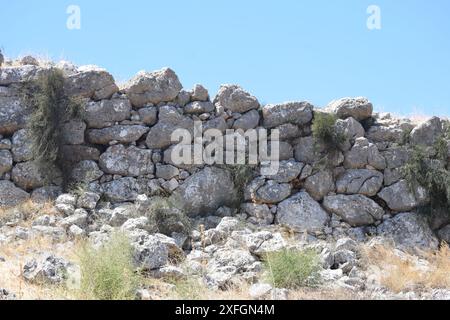 Ancient Copper age citadels in Argolis, Peloponnese, Greece Stock Photo