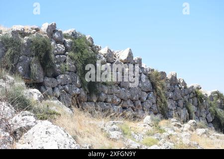 Ancient Copper age citadels in Argolis, Peloponnese, Greece Stock Photo