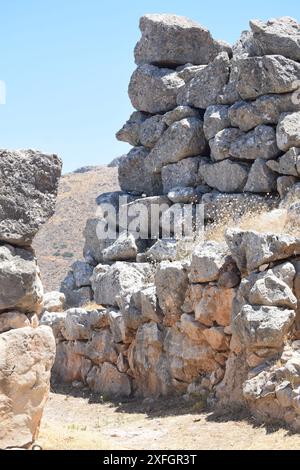 Ancient Copper age citadels in Argolis, Peloponnese, Greece Stock Photo