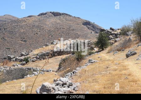 Ancient Copper age citadels in Argolis, Peloponnese, Greece Stock Photo