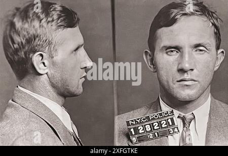 Bruno Richard Hauptmann (1899-1936) New York City mugshot - convicted for the abduction and murder of Charles Augustus Lindbergh, Jr - son of aviator Charles Lindbergh Stock Photo