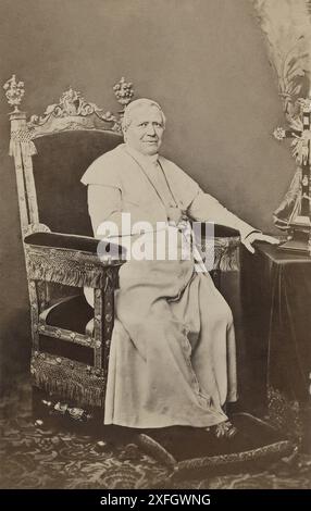 Pope Pius IX (May 13, 1792 – February 7, 1878), born Giovanni Maria Mastai-Feretti, was an Italian priest of the Roman Catholic Church and the 256th Pope, from 1846 until 1878. Stock Photo