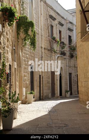 Alleyway in the historical center of Molfetta, Italy Stock Photo