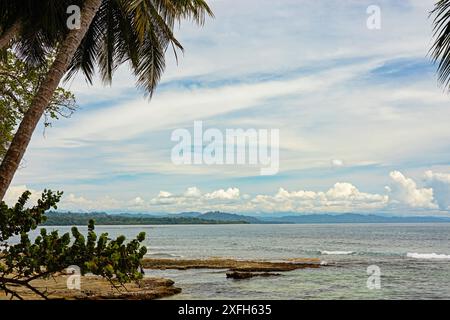 beach in the Refugio Nacional de Vida Silvestre Gandoca Manzanillo or in english Gandoca Manzanillo National Wildlife Refuge in Costa Rica Stock Photo