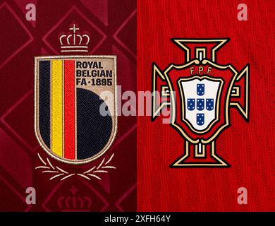 Belgium Versus Portugal International Football Match Concept Stock belgium-versus-portugal-international-football-match-concept-stock