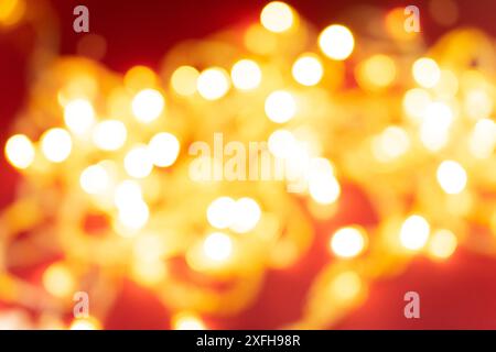 Bright red background. Background with festive bokeh Stock Photo