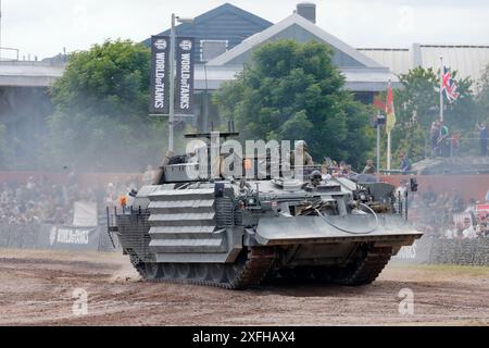 Challenger Armoured Repair & Recovery Vehicle (CRRARV) driving around the arena at the Bovington Tank Museum during Tankfest 2024 Stock Photo