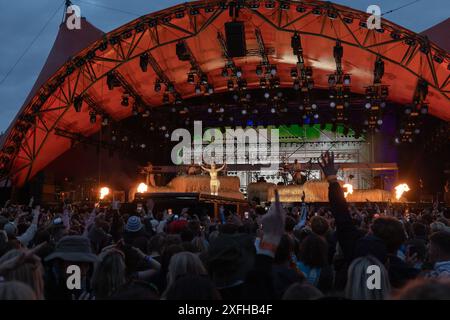 American Doja Cat / Amala Ratna Zandile Dlamini performing at the Orange Scene at Roskilde Festival Wednesday, July 3, 2024 Stock Photo