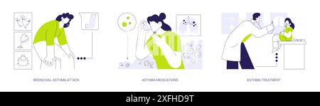 Bronchial asthma abstract concept vector illustrations. Stock Vector